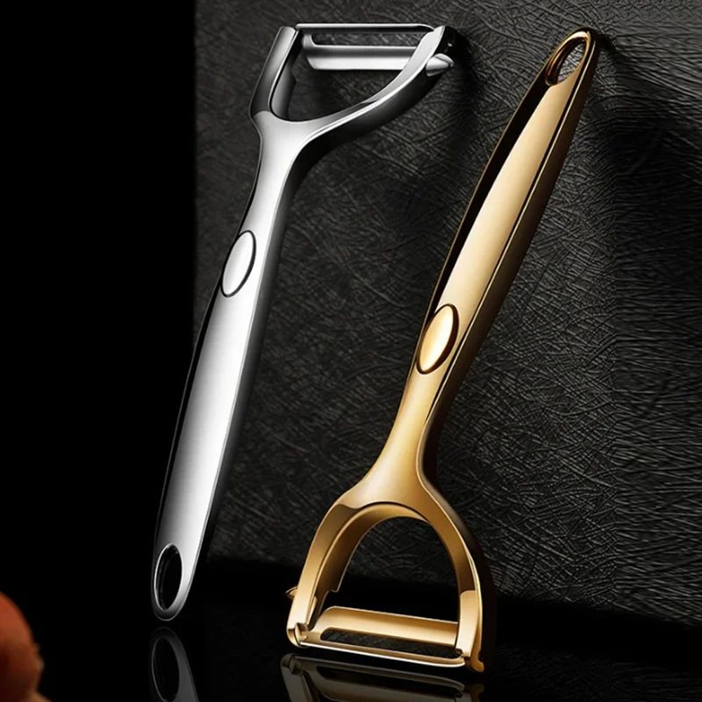 Golden Stainless Steel Vegetable Peeler With Ergonomic NonSlip Handle 2