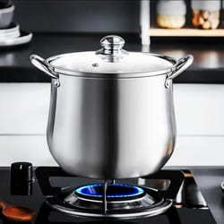 large capacity stainless steel stock pot for soup, noodles & stews