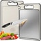 TitaniumFinish Stainless Steel Cutting Board Set Double Sided NonPorous Dishwasher Safe 1