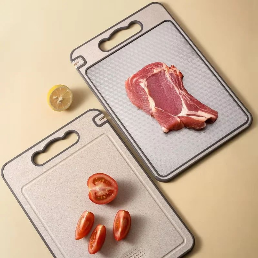 TitaniumFinish Stainless Steel Cutting Board Set Double Sided NonPorous Dishwasher Safe 3