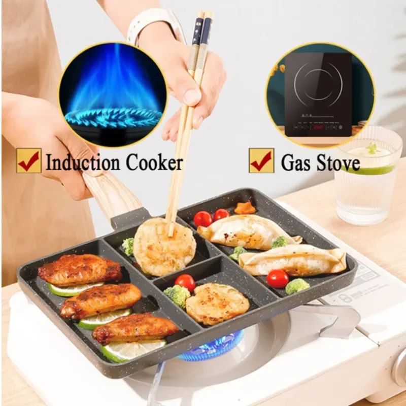 4Hole Nonstick Breakfast Frying Pan For Eggs Steak Omelets 4