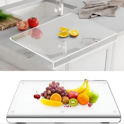 crystalguard acrylic cutting board with lip for clean, slip-free prep