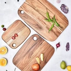 acacia wood cutting board portable kitchen & camping prep board