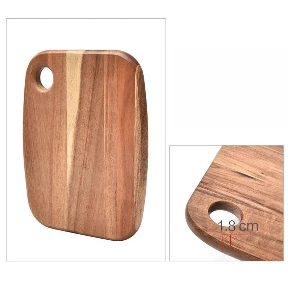 Acacia Wood Cutting Board Portable Kitchen Camping Prep Board 2