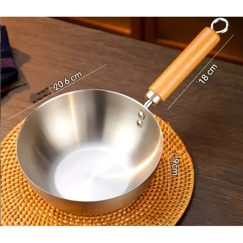 Stainless Steel Wok Pan Small NonCoated Stir Fry Skillet For Induction Gas Cooking 6