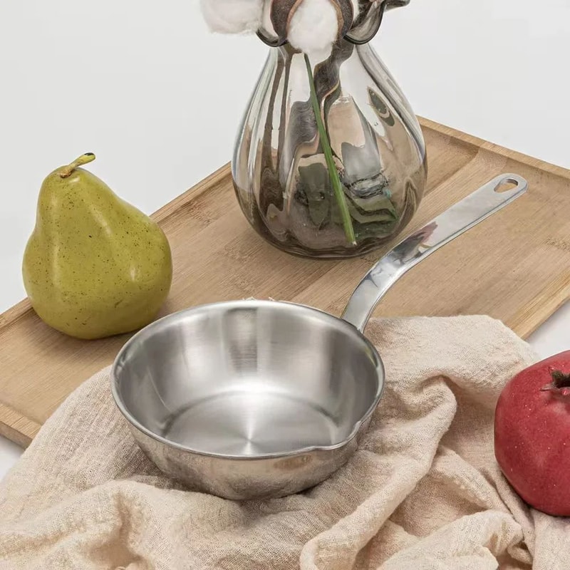 Compact Stainless Steel Mini Frying Pan Saucepan For Eggs Milk Sauces 1