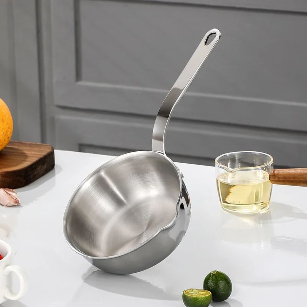 Compact Stainless Steel Mini Frying Pan Saucepan For Eggs Milk Sauces 2