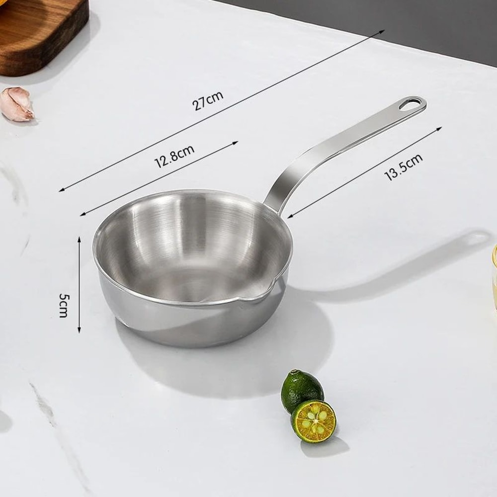 Compact Stainless Steel Mini Frying Pan Saucepan For Eggs Milk Sauces 5