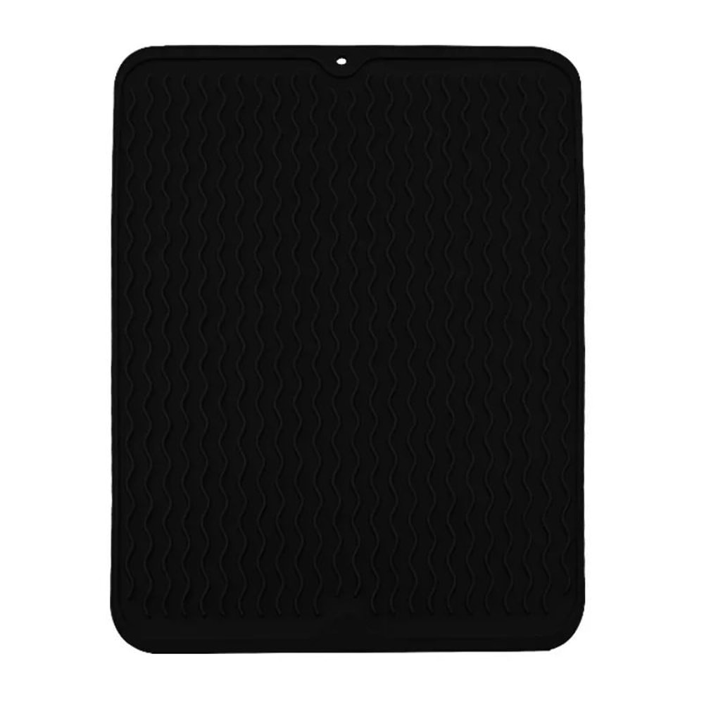 Large Silicone Dish Drying Mat For Kitchen Counter With Drain Lip 7