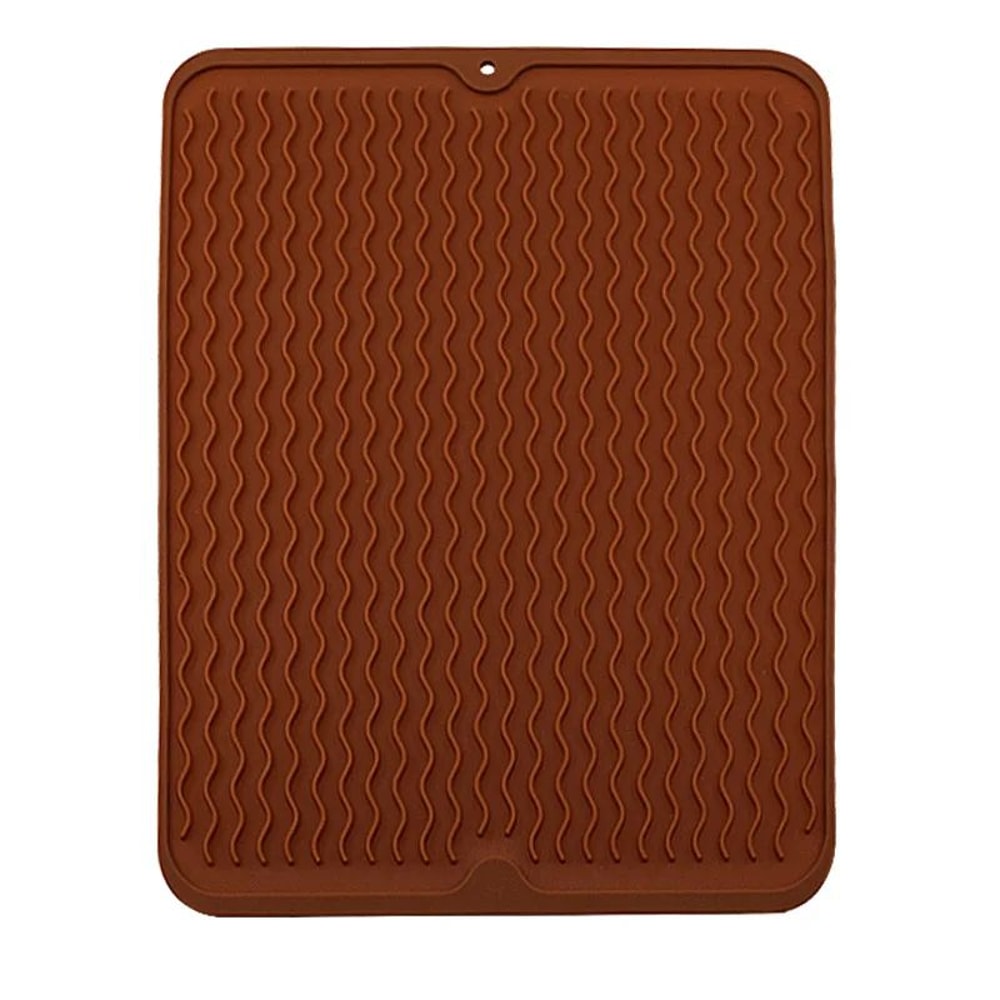 Large Silicone Dish Drying Mat For Kitchen Counter With Drain Lip 6