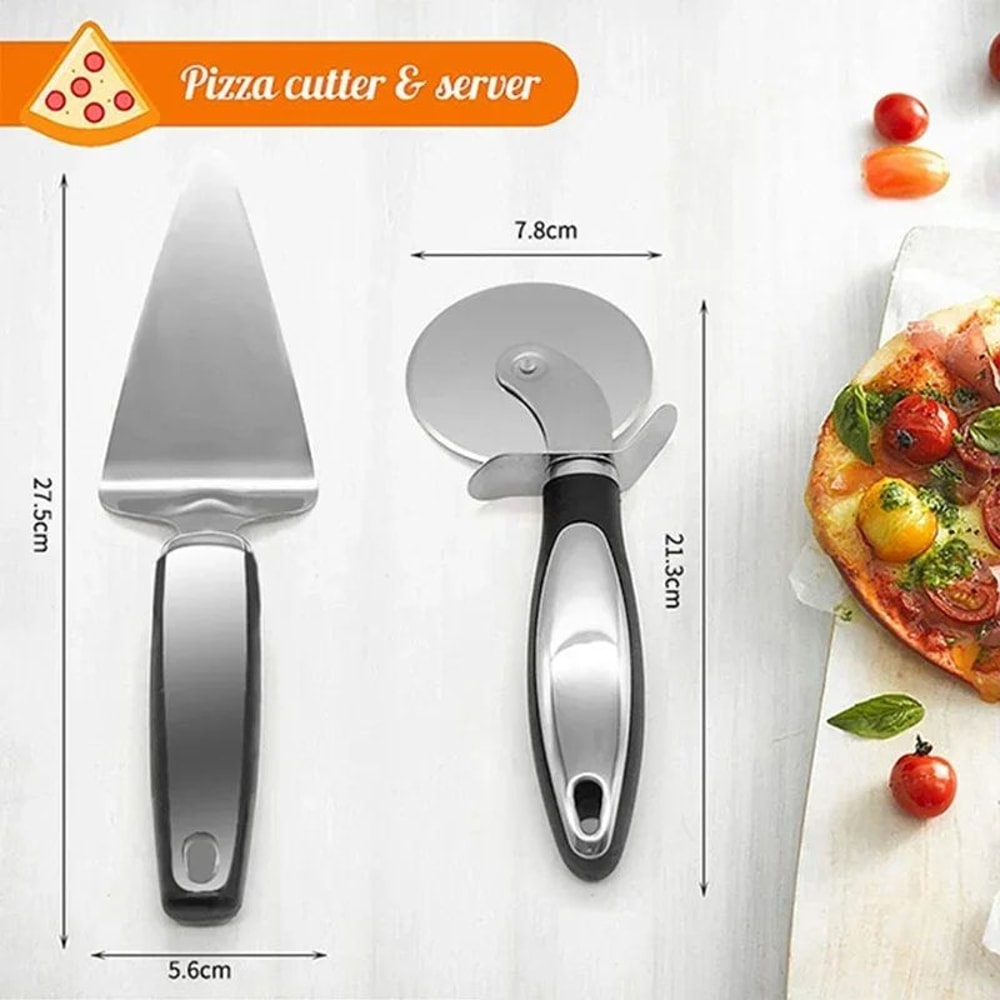 Stainless Steel Pizza Cutter Wheel HeavyDuty Dough Pastry Slicer 5