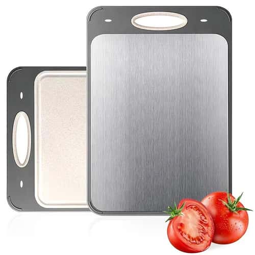 Premium Stainless Steel Cutting Board – Double Sided Non-Porous Kitchen Prep Board