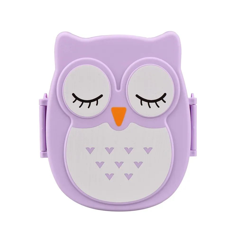 Cartoon Owl Kids Lunch Box Bento Microwave Safe Cute School Food Container 4