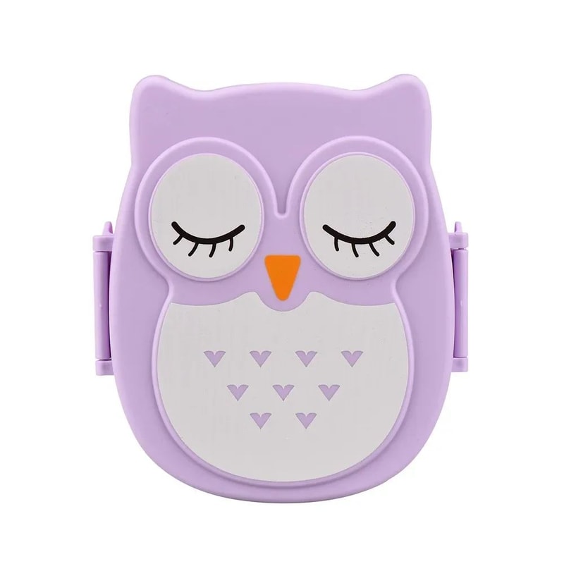Cartoon Owl Kids Lunch Box Bento Microwave Safe Cute School Food Container 4