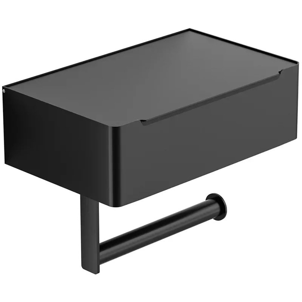 Modern Stainless Steel Toilet Paper Holder With Shelf Wipes Dispenser 5