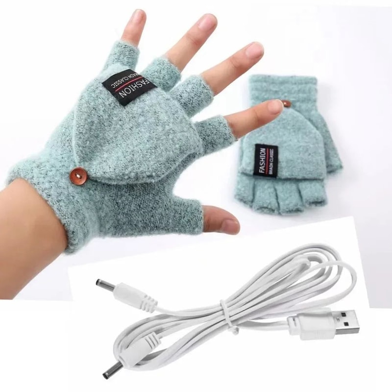 USB Heated Gloves Rechargeable Hand Warmer Mittens For Skiing Work And Cold Days 0