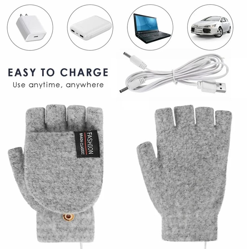 USB Heated Gloves Rechargeable Hand Warmer Mittens For Skiing Work And Cold Days 3