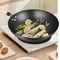 Premium Cast Iron Wok Pan With Wooden Handle Naturally NonStick Frying Pan For Gas Stoves 0