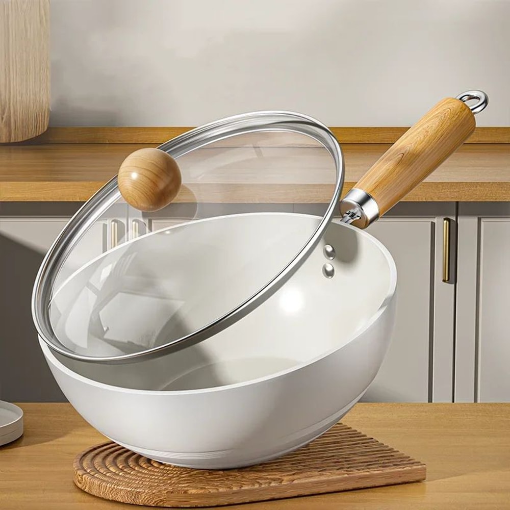 Ceramic Non Stick Pan Deep Skillet Wok For Induction And Gas Stoves 0