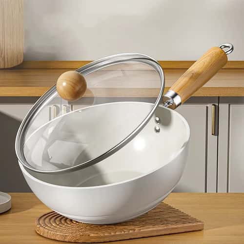 Ceramic Non Stick Pan Deep Skillet Wok for Induction and Gas Stoves