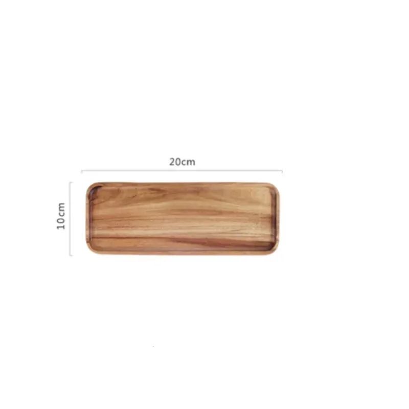 Elegant Acacia Wood Serving Tray For Coffee Tea Snacks 6