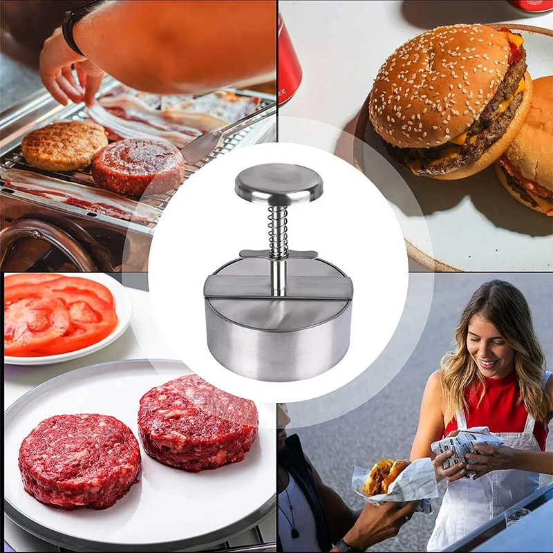 Adjustable Stainless Steel Burger Patty Maker Press For Perfect Homemade Patties 5