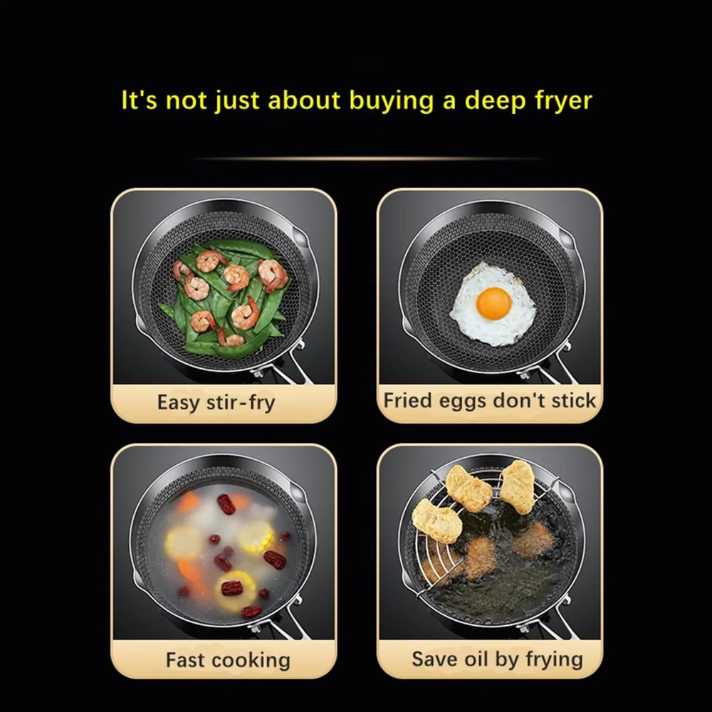 Japanese Tempura Fryer Pot Stainless Steel Deep Fryer Pot For Crispy Home Cooking 5