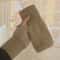 Soft Mink Fleece Fingerless Gloves For Women Warm Knitted Winter Driving Writing Mittens 8