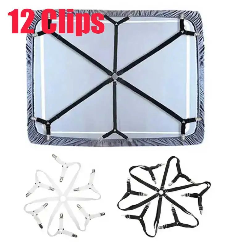12Clip Bed Sheet Clips Adjustable Sheet Fasteners For Bedding Sofa Covers And Blankets 0