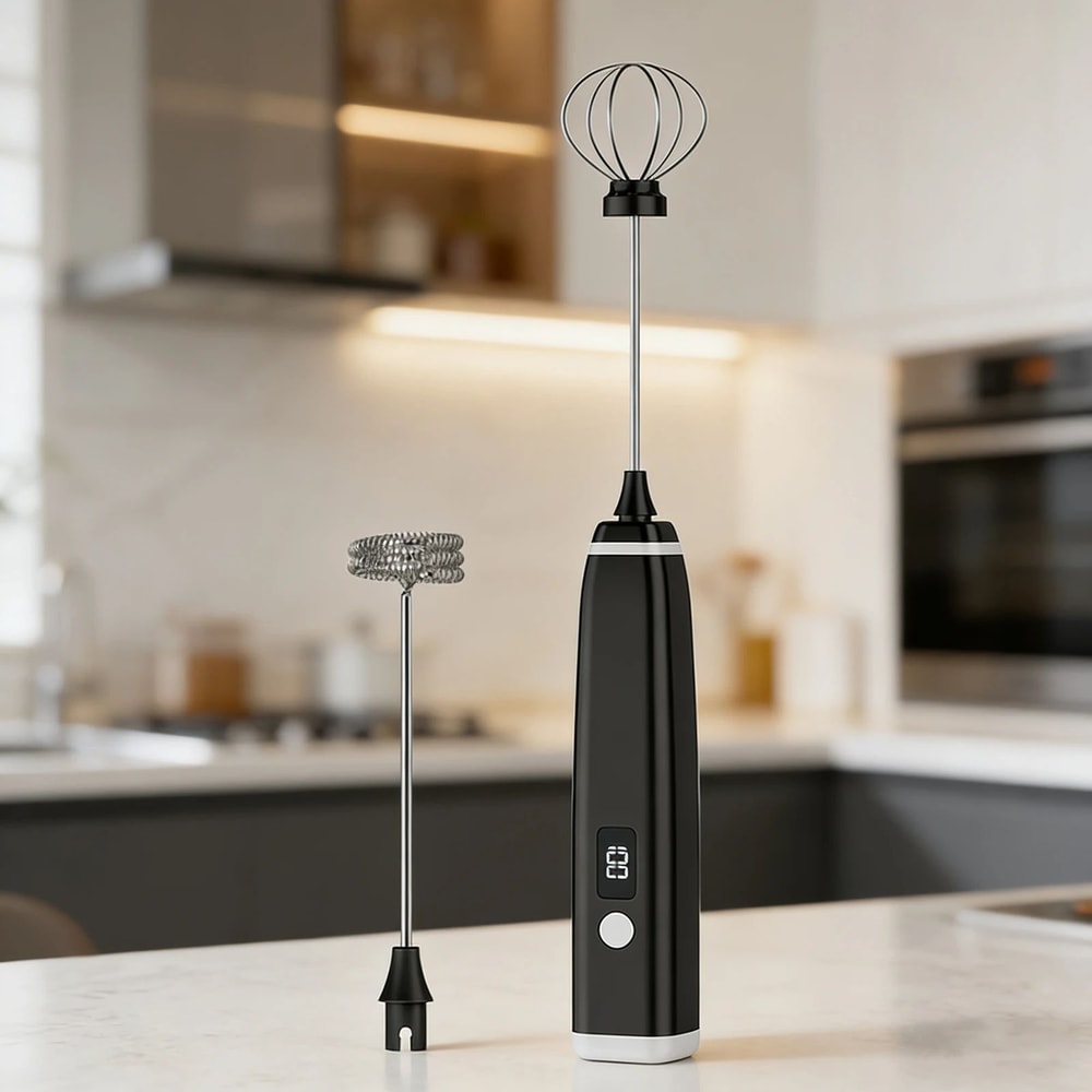 Rechargeable Handheld Milk Frother Portable Coffee Frother Electric Drink Mixer 8