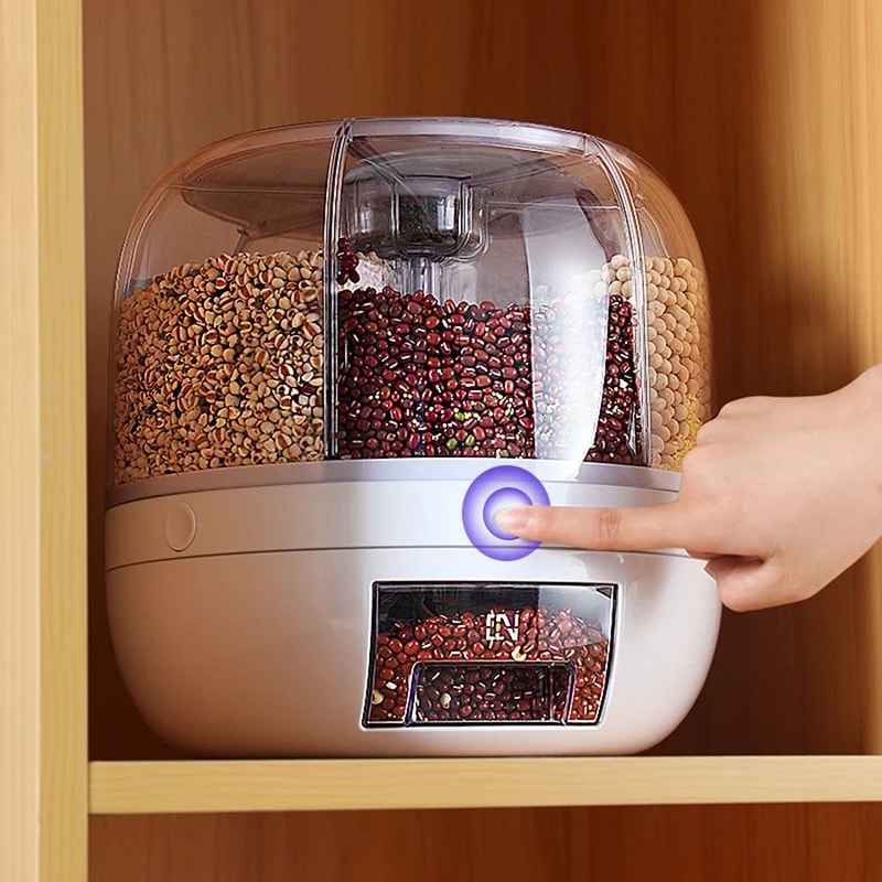 360 Rotating Food Dispenser Airtight Grain Storage Container 3