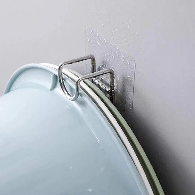 SpaceSaver Stainless Steel Self Adhesive Wall Hooks For Bathroom Kitchen Storage 1