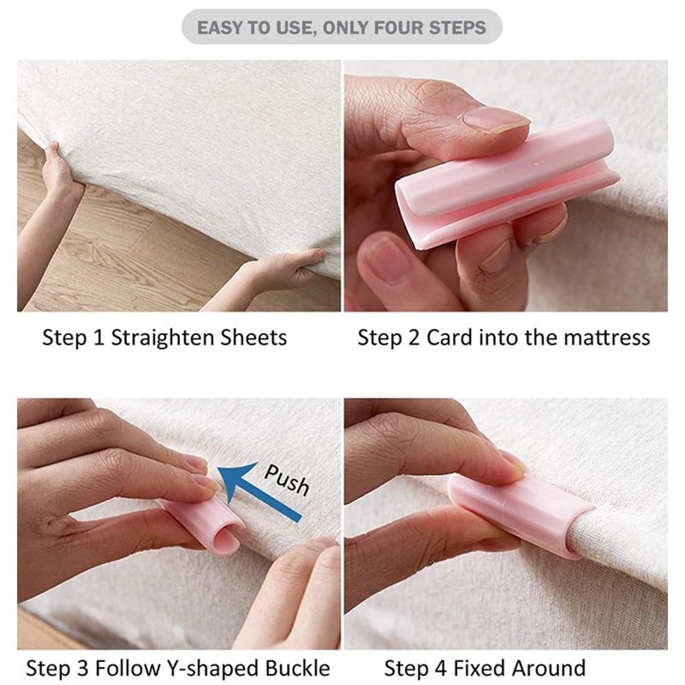 12Piece Bed Sheet Clips Set NonSlip Sheet Holder Clips For Sheets Quilts Mattress Covers 2