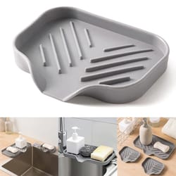 drain & dry sponge holder for kitchen sink countertop organizer