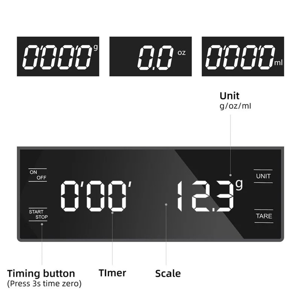 Precision Brew Digital Coffee Scale With Timer For Espresso Pour Over 4