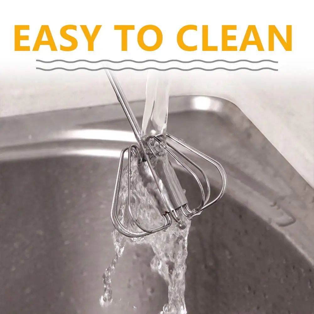 4Speed Manual Hand Mixer BatteryFree Handheld Blender For Baking Cooking 2