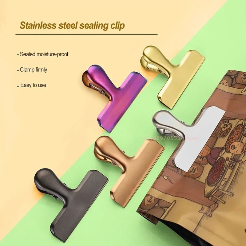 FreshLock Stainless Steel Bag Clips For Food Bags Snacks And Papers 0