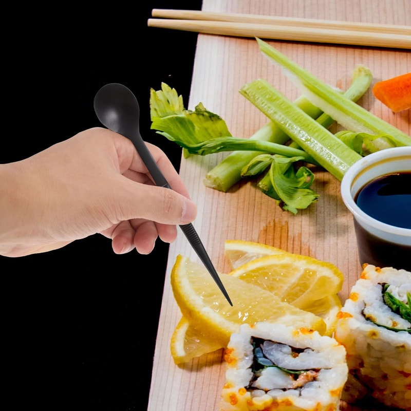 Precision Chef Plating Tweezers Stainless Steel Tasting Spoon Set 5