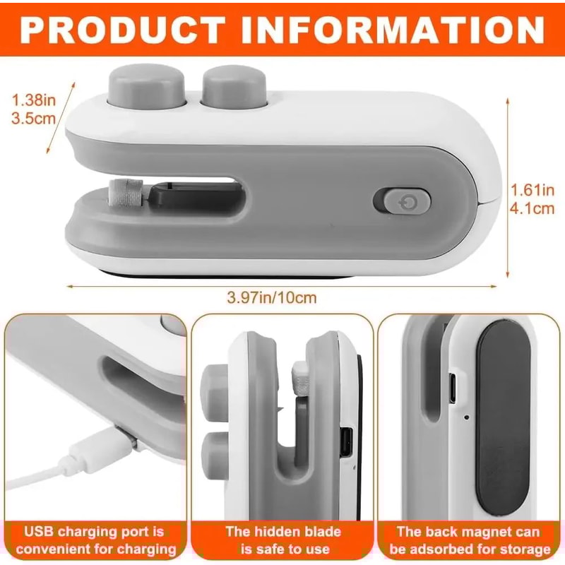 Rechargeable Mini Bag Sealer Portable Heat Sealer For Fresh Snack Storage 3