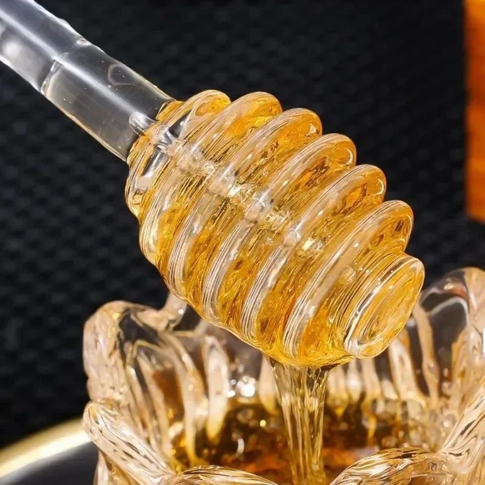 CrystalClear Glass Honey Stirrer Coffee Mixing Stick 1