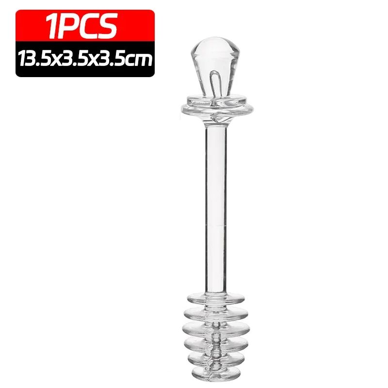 CrystalClear Glass Honey Stirrer Coffee Mixing Stick 6