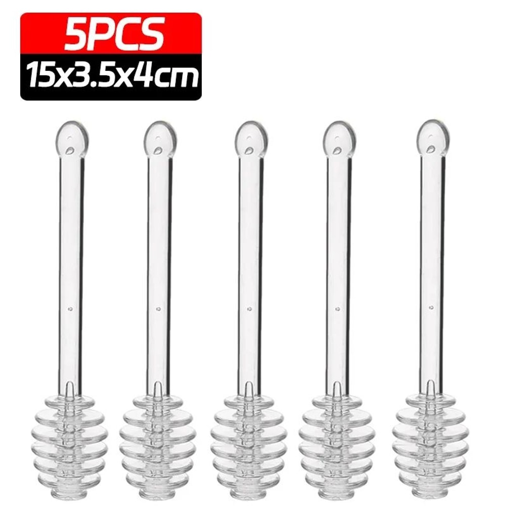 CrystalClear Glass Honey Stirrer Coffee Mixing Stick 12