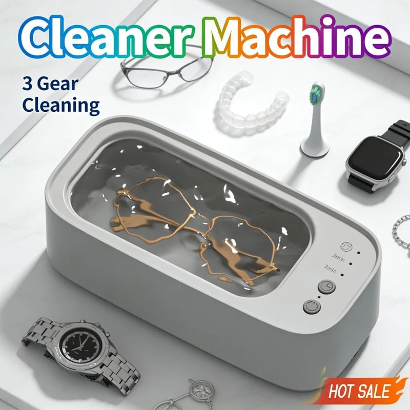 360 Ultrasonic Cleaner Machine For Jewelry Glasses Everyday Essentials 0
