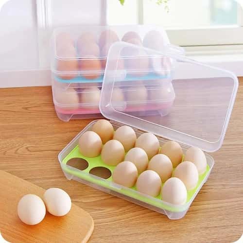 Premium Stackable Egg Storage Container with Lid – Shockproof Egg Holder for Fridge Organizer