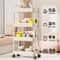Rolling Storage Cart With Handle MultiLayer Kitchen Storage Trolley Organizer 3