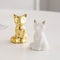 Gold And White Elephant Statues Set For Shelves And Modern Home Decor 0