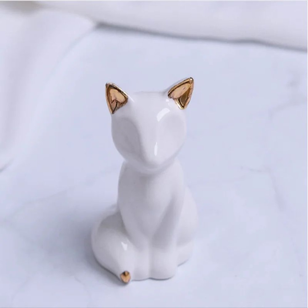 Gold And White Elephant Statues Set For Shelves And Modern Home Decor 5