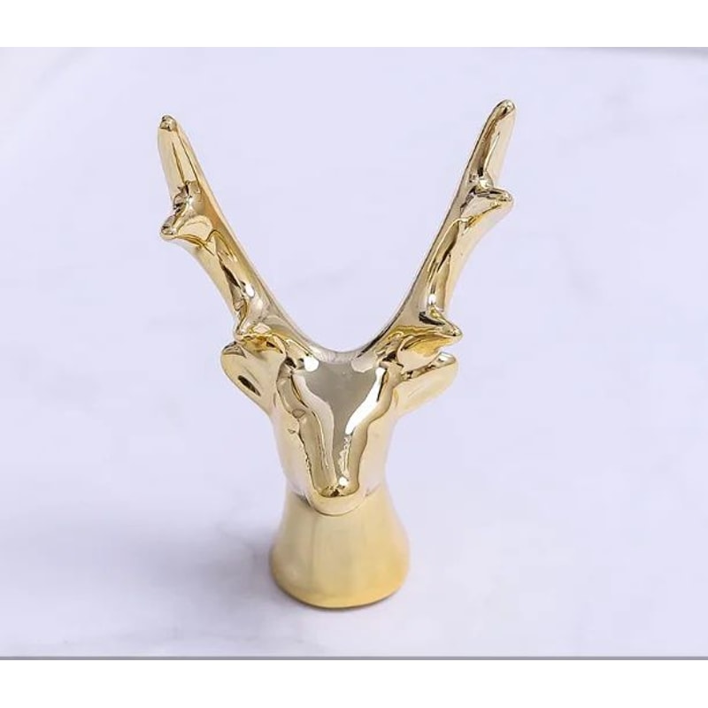 Gold And White Elephant Statues Set For Shelves And Modern Home Decor 12