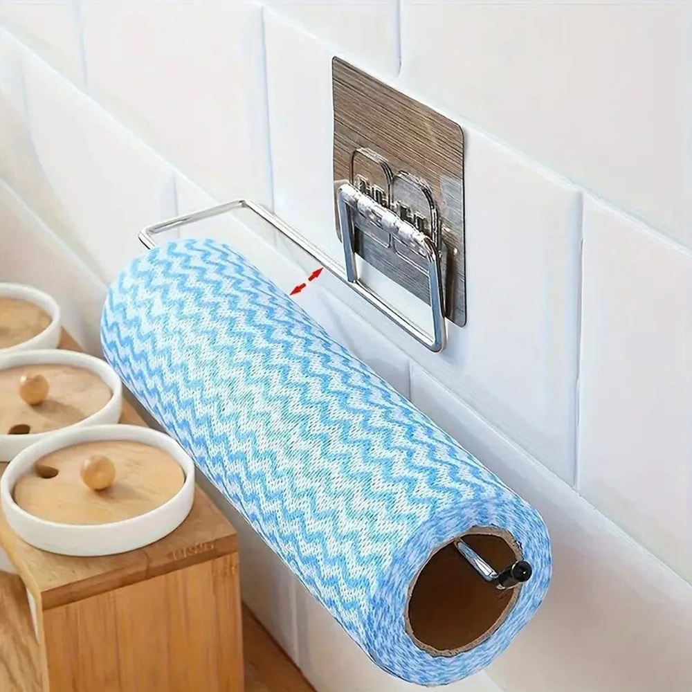 SpaceSaving Adhesive Toilet Paper Holder Wall Mounted Organizer 1