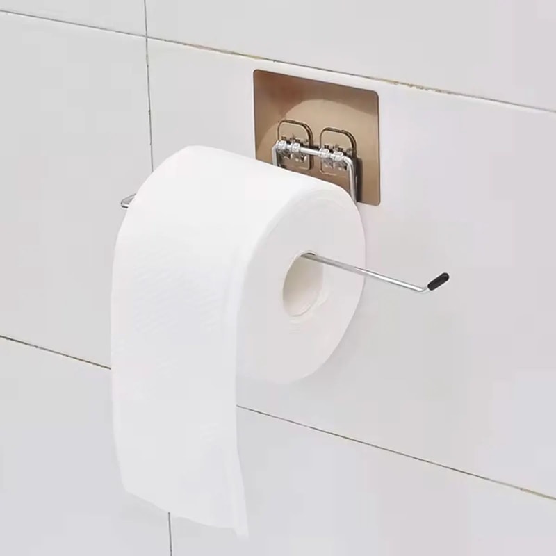 SpaceSaving Adhesive Toilet Paper Holder Wall Mounted Organizer 5